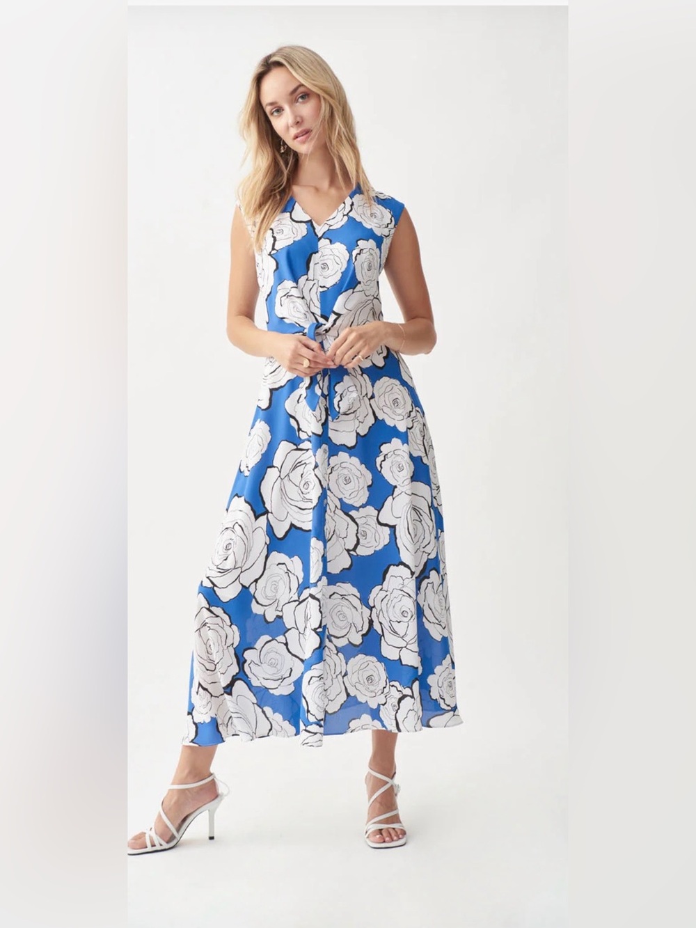 NWOT Joseph Ribkoff blue vanilla floral dress size 4
